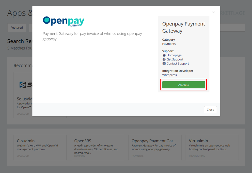 OpenPay Payment Gateway Activation