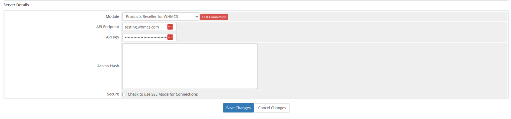 Product Reseller API connection