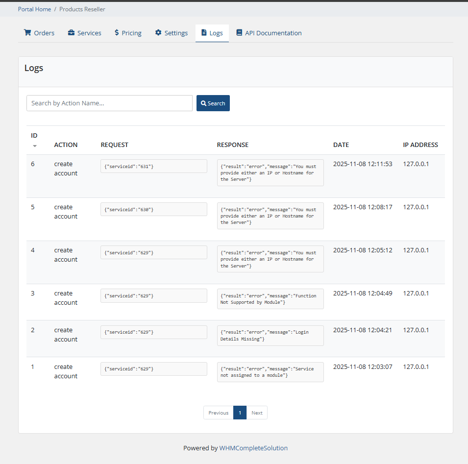 Product Reseller Logs