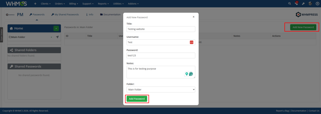 Password Manager Module Add Password