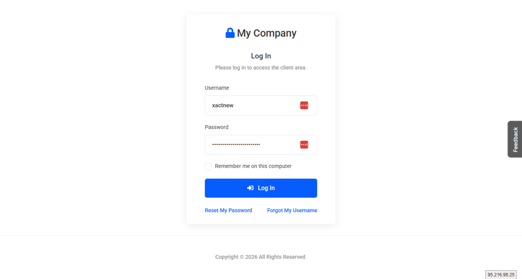 Blesta Login