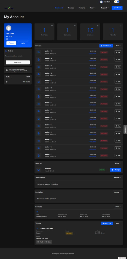 Blesta dark Mode