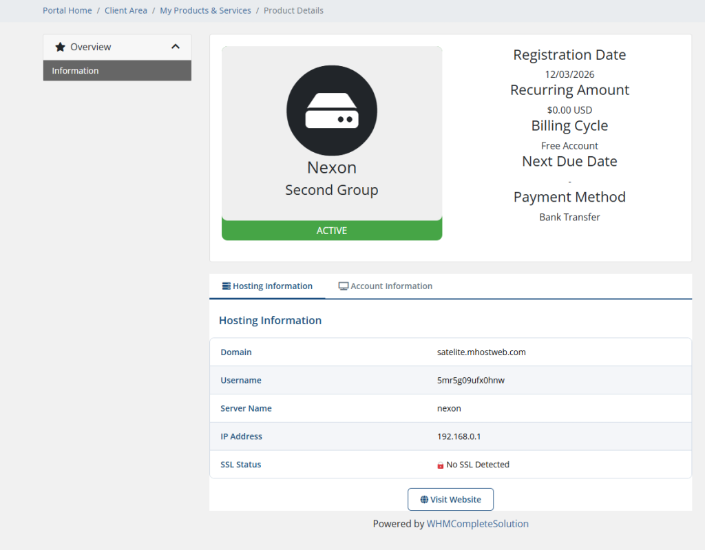NEXON Panel client area info
