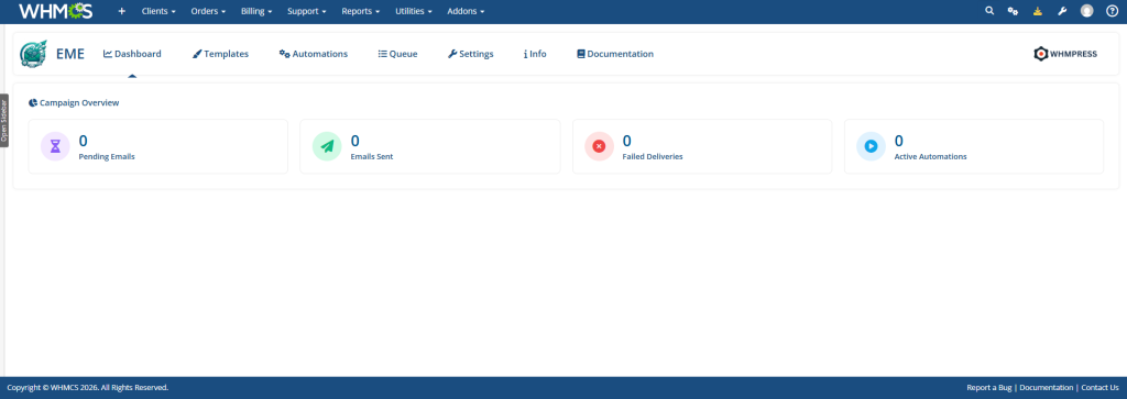 Email Markter Module Dashboard