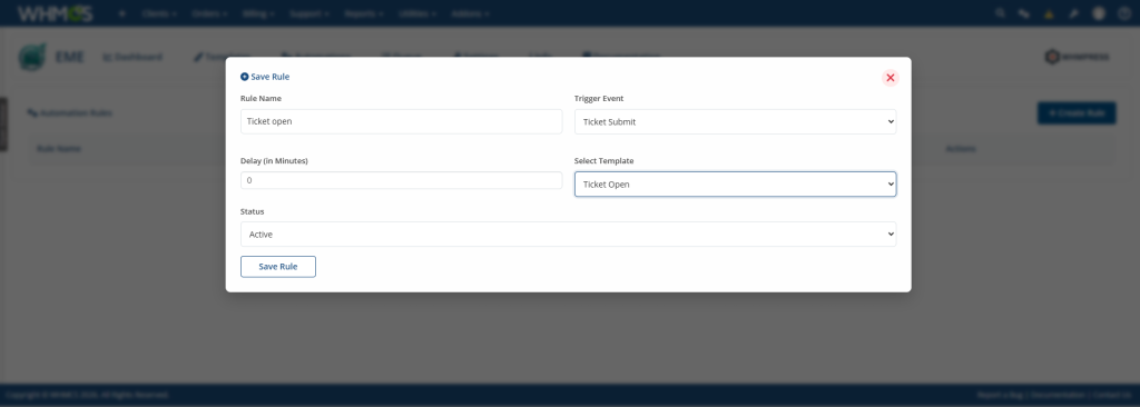 Email Markter Module Rule creation