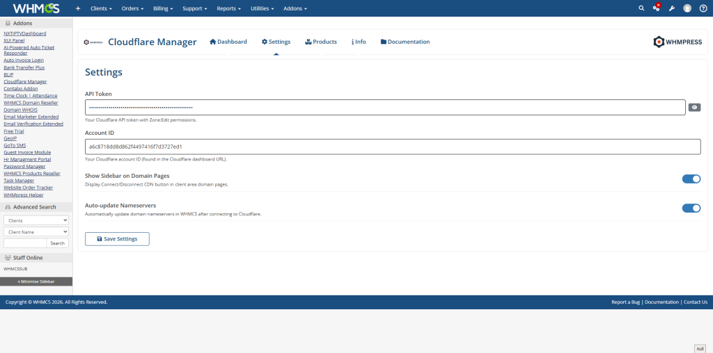 Cloudflare DNS Module Setting