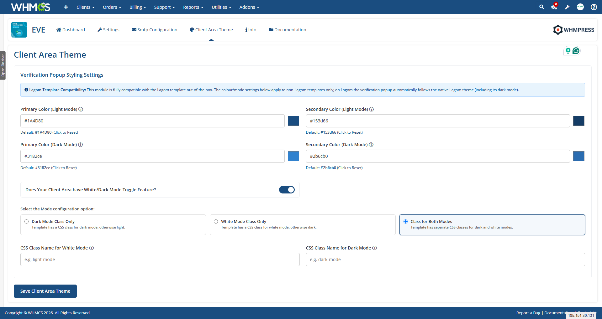 Email-verefication Client Area Theme design