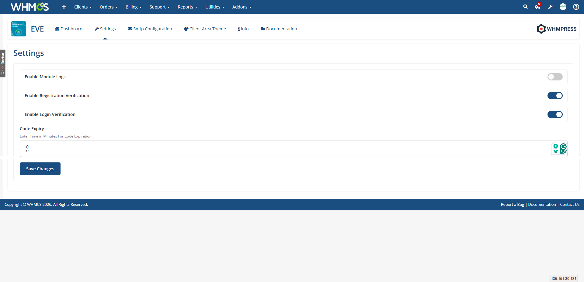 Email-verefication Settings